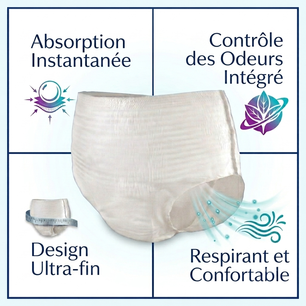 Couche culotte adulte 2200ml discrète hypoallergénique Doucéna